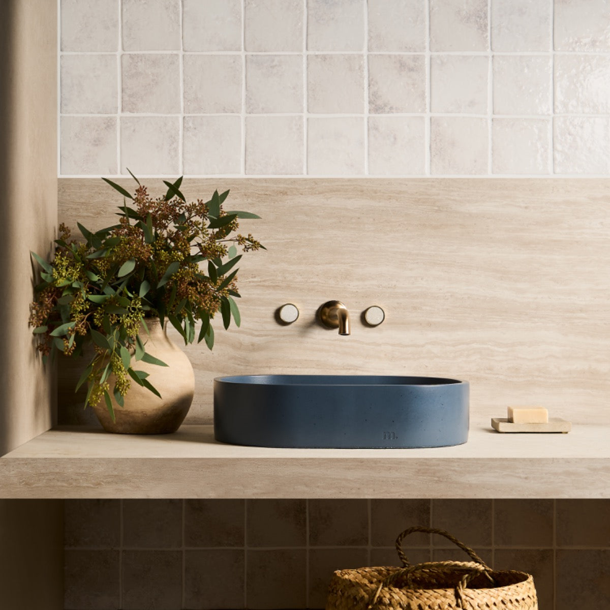 Greta Seashell White 5x5 Glossy Textured Porcelain Tile by Lux Tile