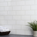 Bellami Framed Bianco White 5x10 Glossy Ceramic Subway Tile - Lux Tile