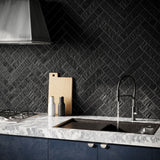 Rework Leather Black 3x12 Matte Porcelain Subway Tile - Lux Tile