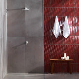 Axelle Ruby Red 3D Glossy Ceramic Subway Tile - 3x12
