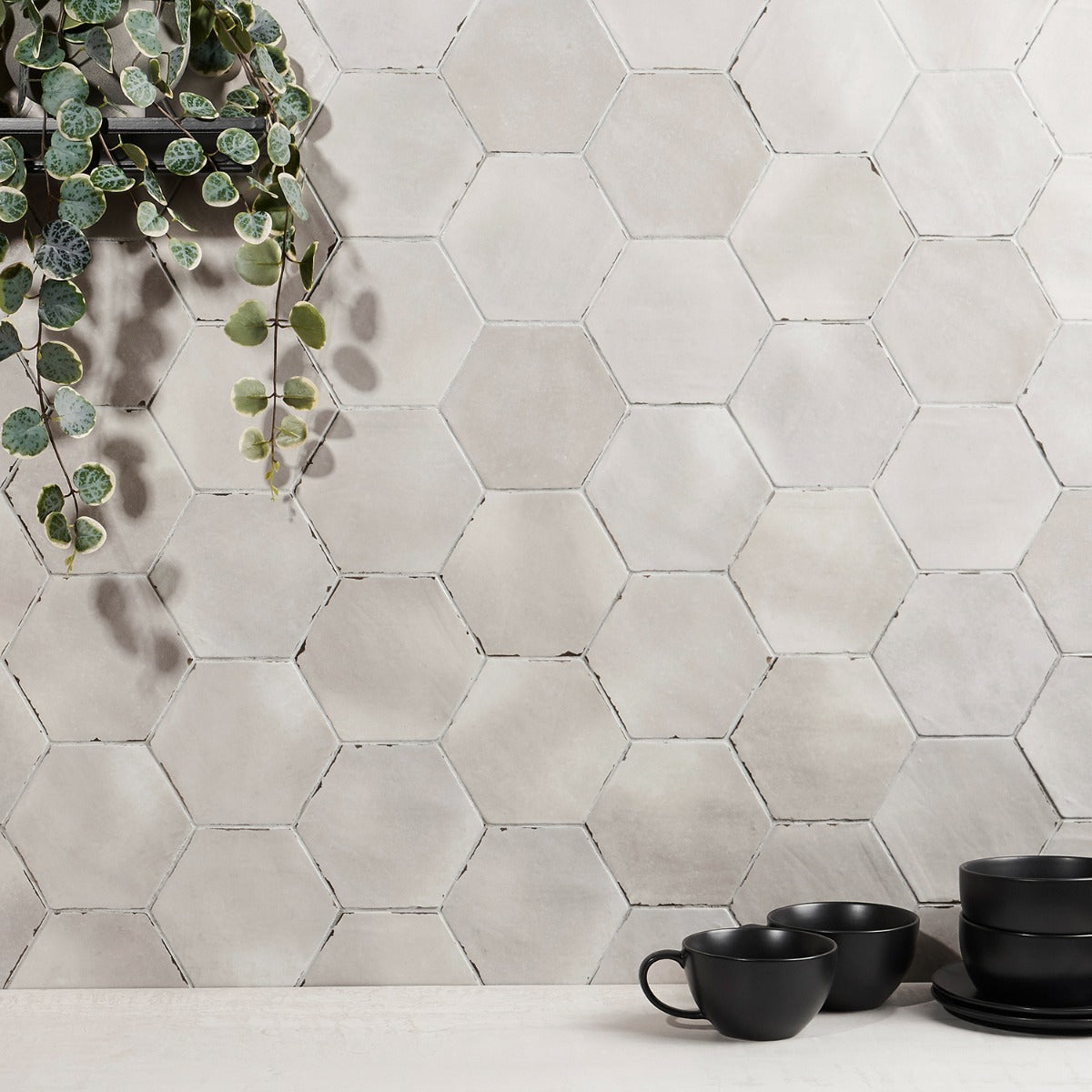 Sasha Hex Taupe Beige 6" Hexagon Matte Porcelain Tile