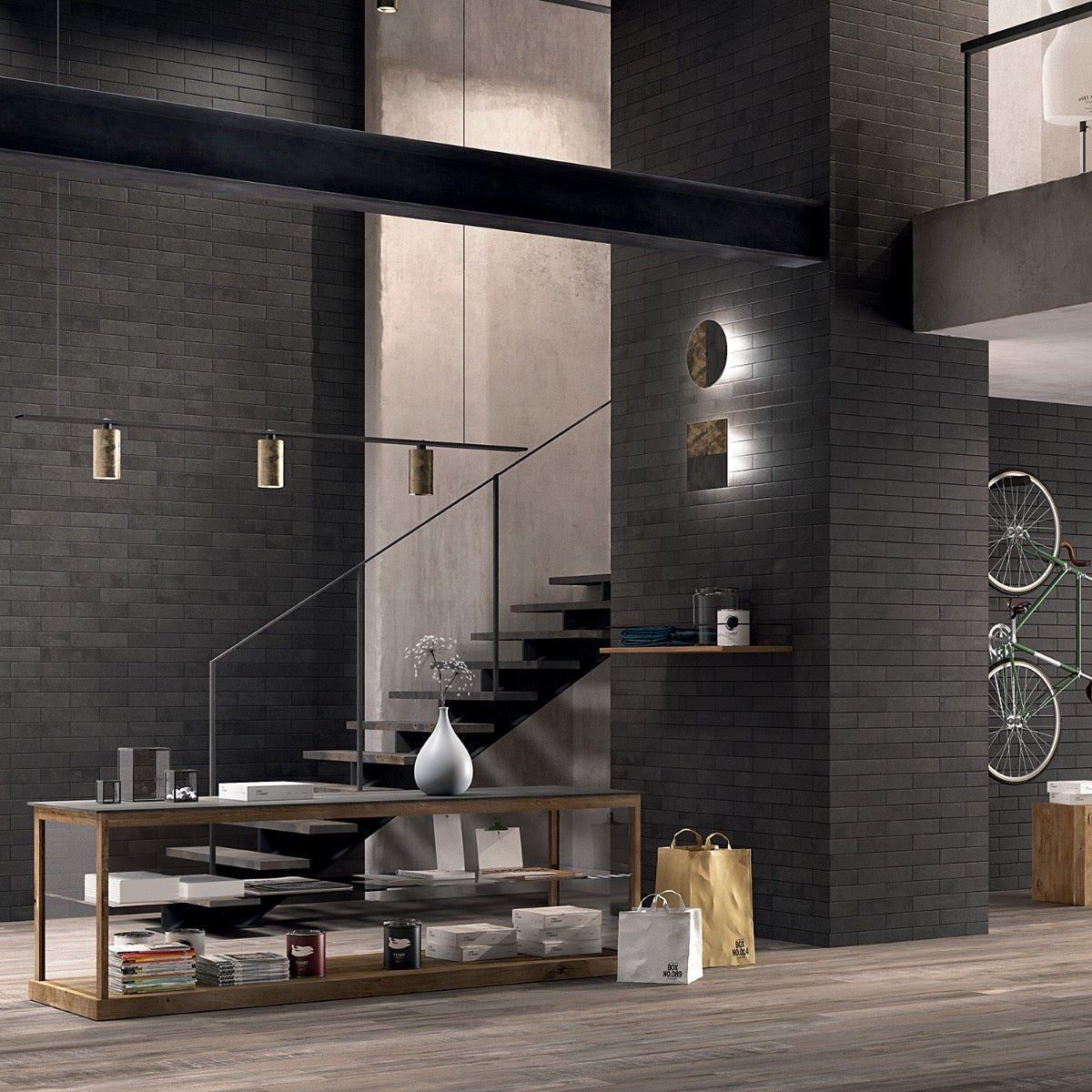 Brick Urbana Nero Black Matte Porcelain Subway Tile 3x12