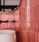 Kanbina Wild Coralito Pink 5x18 Crackled Glossy Ceramic Mosaic Tile