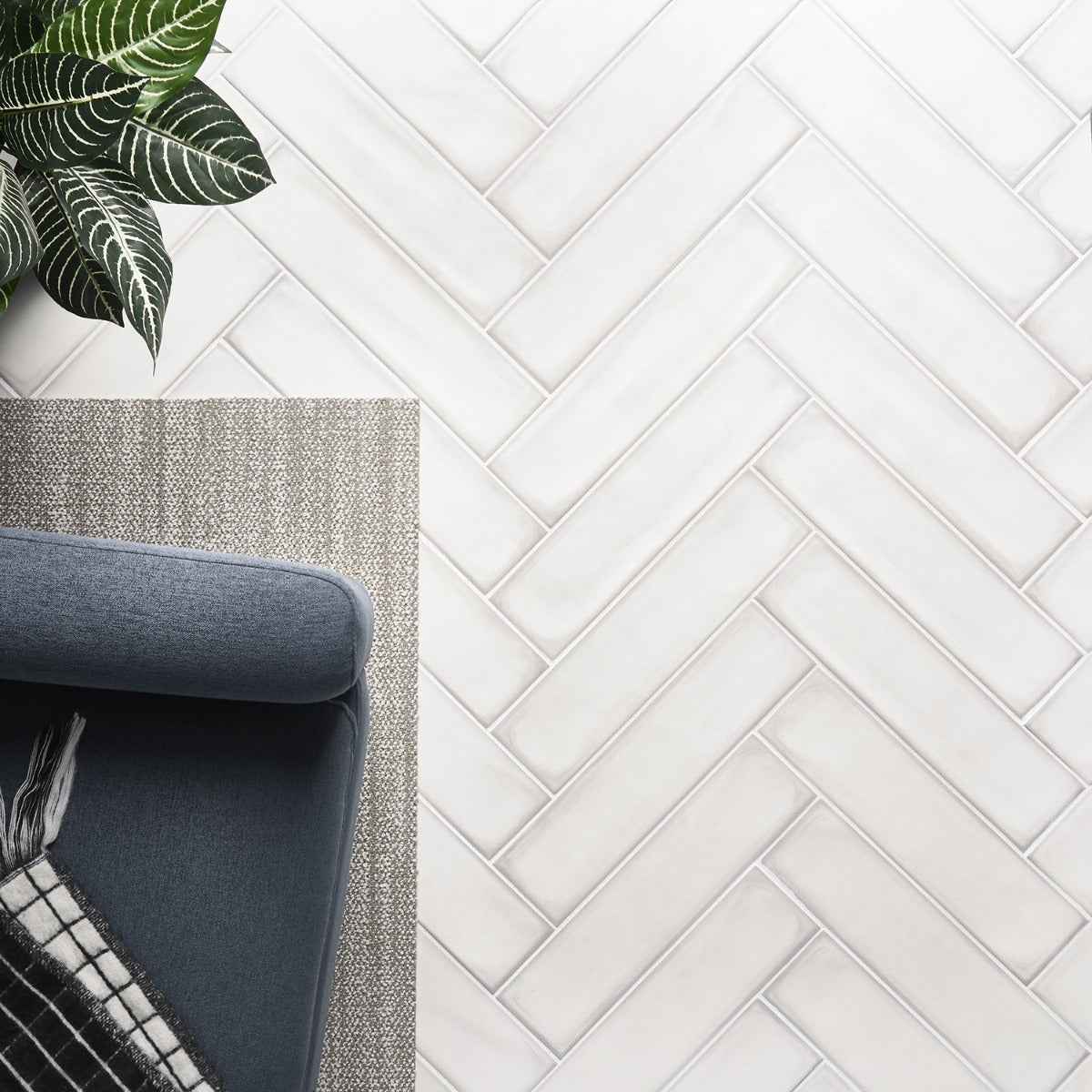 ArtBlock Bianco White 4x16 Matte Porcelain Tile by Stacy Garcia