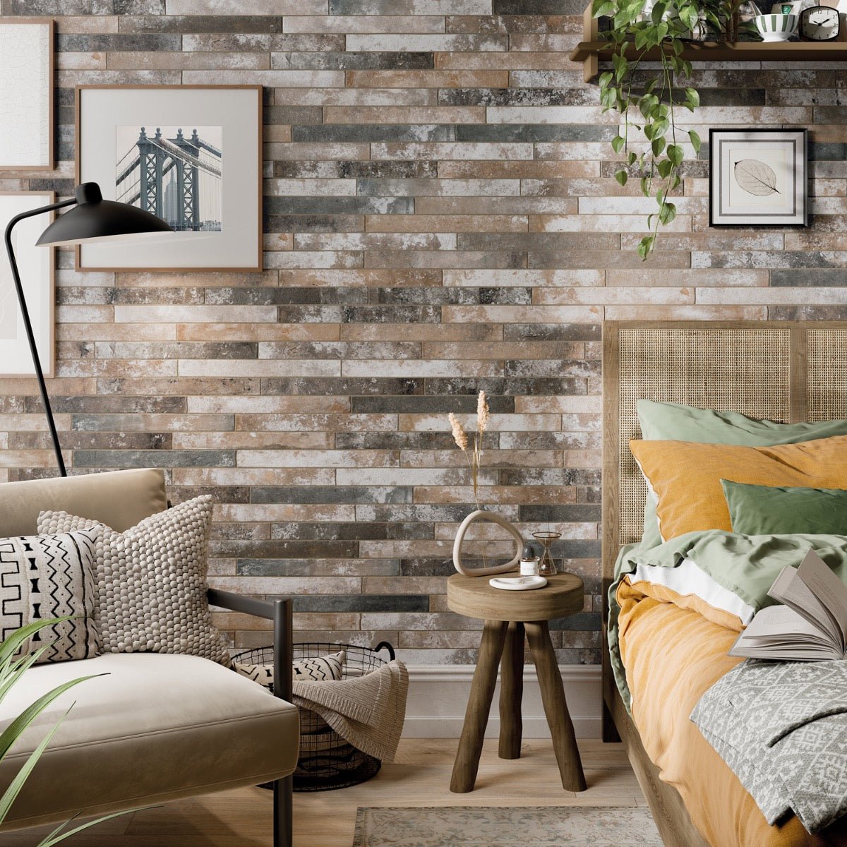 Industrial Red Mix Matte Porcelain Tile - 2x18