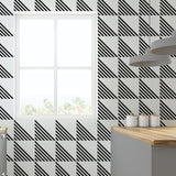 Lux Tile B2W Stripe Positive 8x8 Matte Porcelain Tile