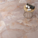 Jewel Onyx Coral Pink 24x48 Polished Porcelain Tile by Lux Tile