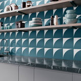 Stacy Garcia Maddox Deco Teal Blue 8x8 Matte Porcelain Tile