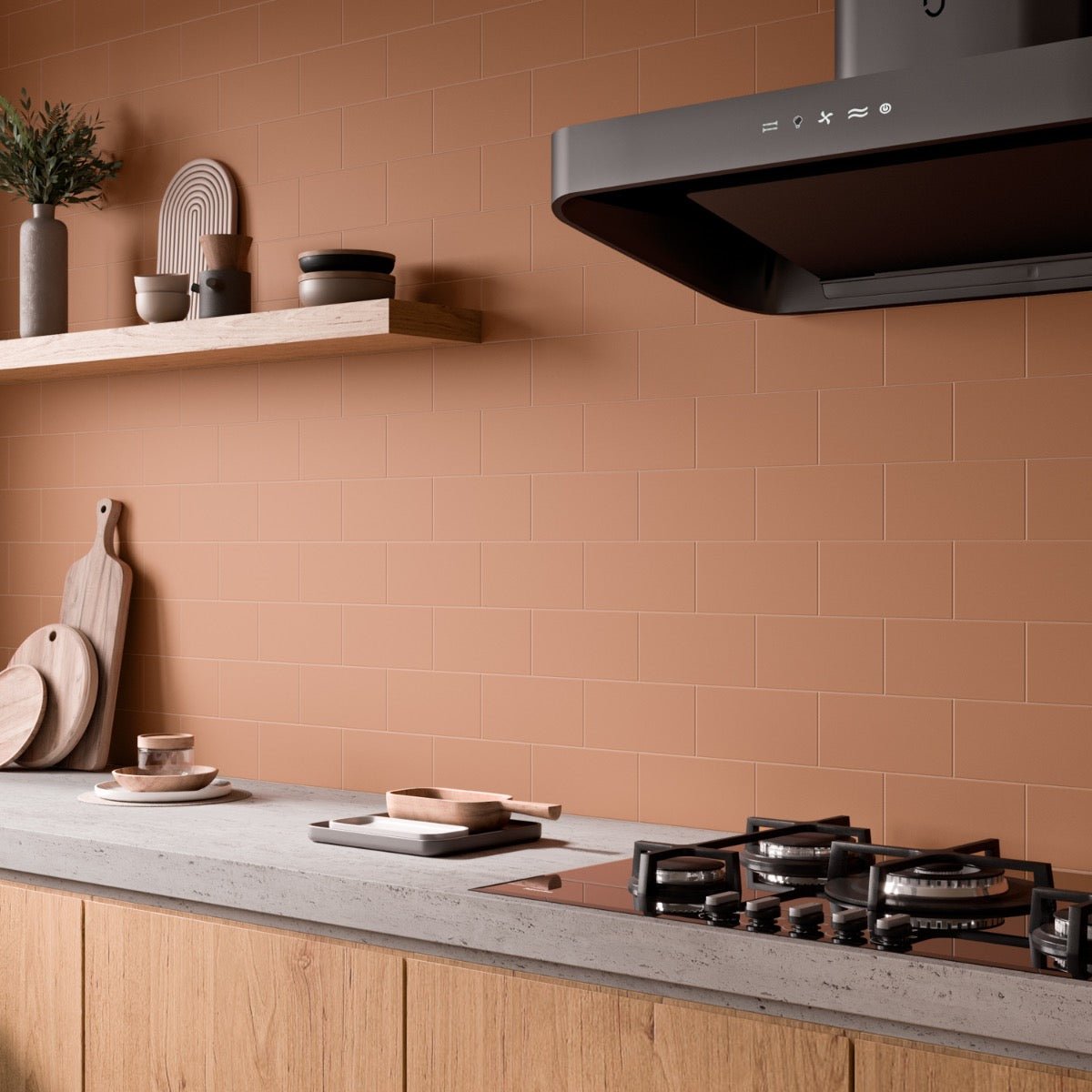 Stacy Garcia Maddox Terracotta Matte Ceramic Subway Tile 4x8