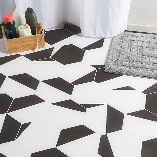 HexArt Pop Nero 8" Hexagon Matte Porcelain Tile - Lux Tile