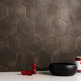 HexArt Nero Black 8" Hexagon Matte Porcelain Tile by Lux Tile