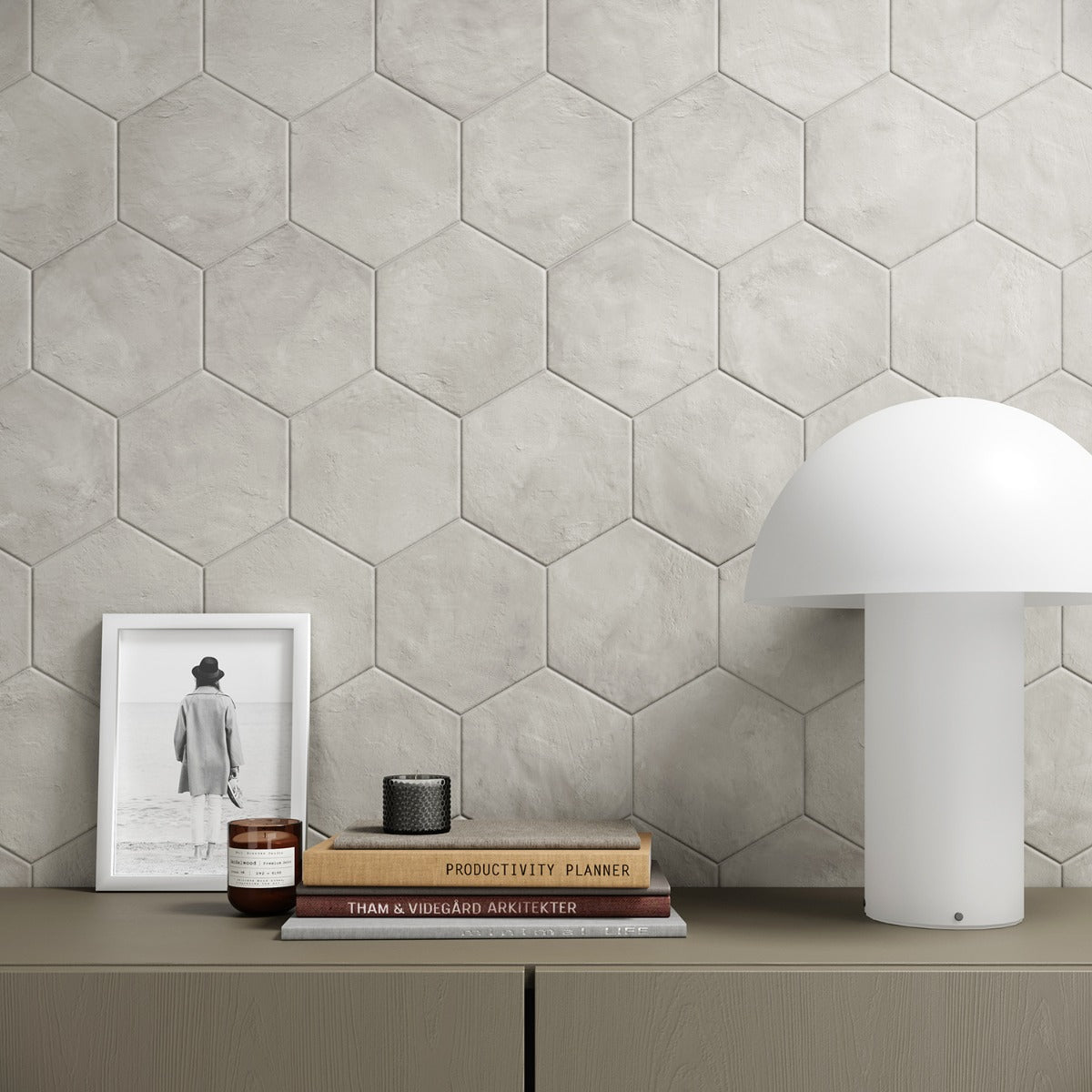 Ava Sabbia Gray 8" Hexagon Matte Porcelain Tile - Lux Tile