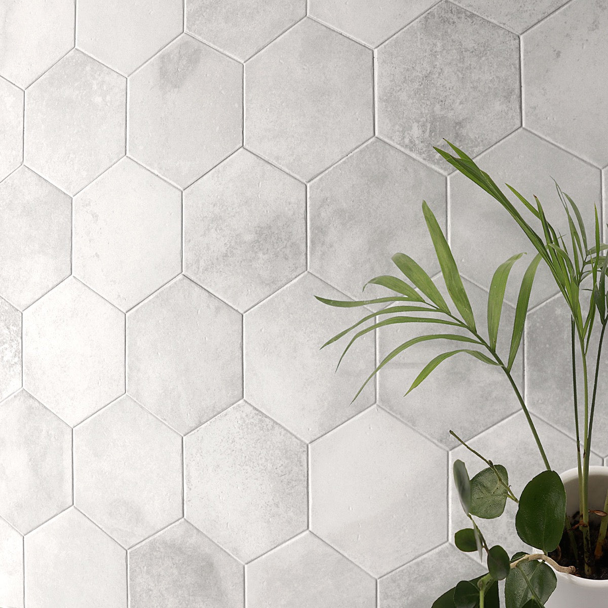 Lux Tile Terra Pompeii Blanco 8" Hexagon Matte Porcelain Tile
