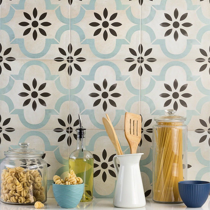 Bella Prado Blue 9x9 Matte Porcelain Tile for Residential and Commercial Use