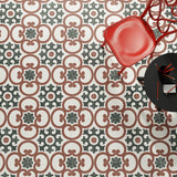 Lapaz Dahlia Red 9x9 Matte Porcelain Tile - Mediterranean Design