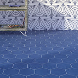 HexArt Azul Blue 8" Hexagon Matte Porcelain Tile - Lux Tile