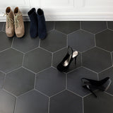 Paige Antracite Black 10" Hexagon Matte Porcelain Tile