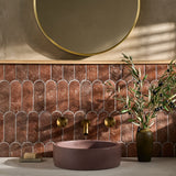 Corali Canyon Terracotta 3x9 Textured Matte Ceramic Tile by Lux Tile