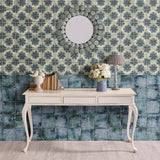 Angela Harris Dunmore Blue 8x8 Polished Ceramic Wall Tile