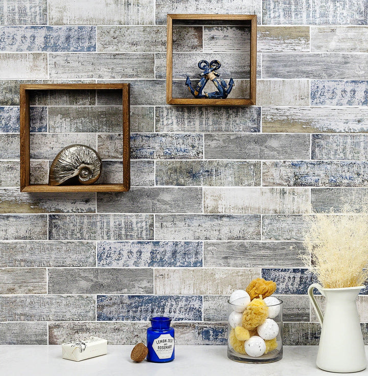 Bayou Riverwood Gray 3x12 Matte Ceramic Subway Tile - Weathered Wood Look
