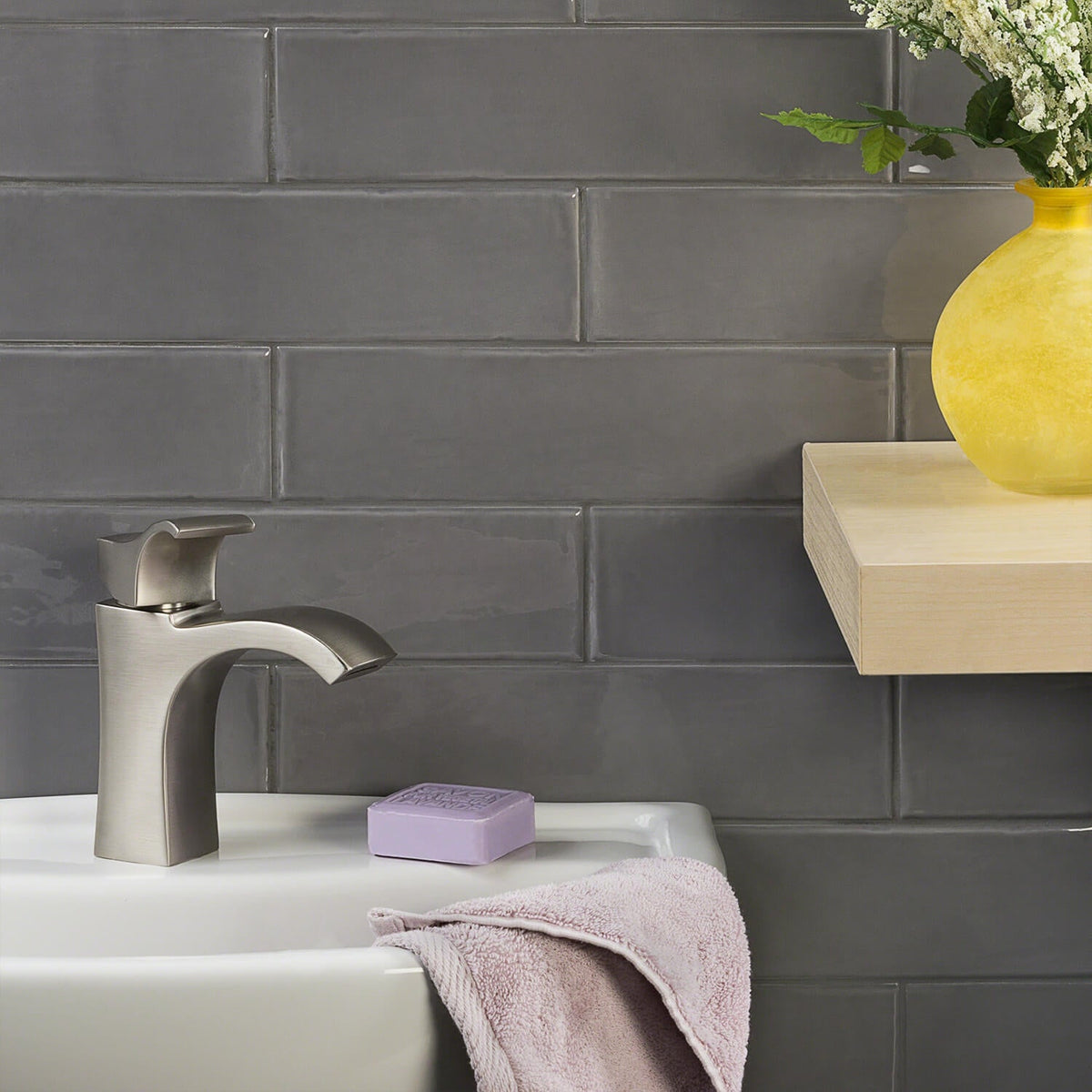 Manchester Charcoal Gray 3x12 Glossy Ceramic Subway Tile
