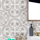 Cascais Silver Ornate 9x9 Matte Porcelain Tile - Lux Tile