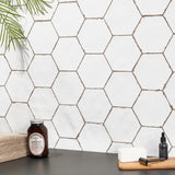 Sasha Hex White Matte Porcelain Tile - Lux Tile