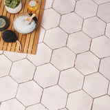 Sasha Hex Rose Pink Matte Porcelain Tile - 6" Hexagon