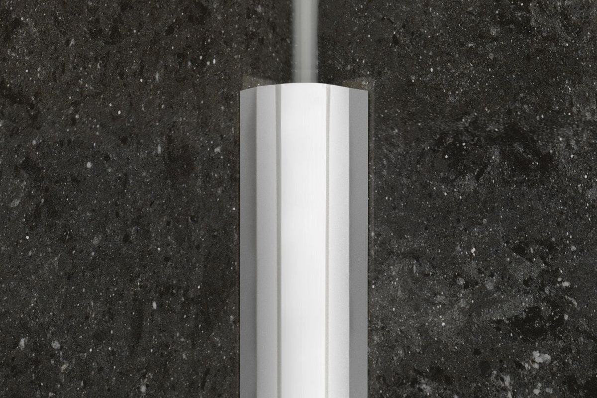 Schluter Systems ECK-KHK 0.563-in W x 98.5-in L Stainless Steel Tile Edge Trim