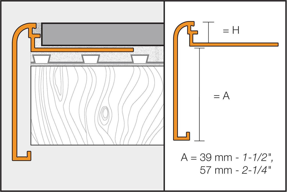 Schluter Systems RONDEC-STEP 0.375-in W x 98.5-in L Brushed Antique Bronze Aluminum Tile Edge Trim