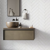 Lancaster Bianco White 3x12 Polished Ceramic Subway Wall Tile