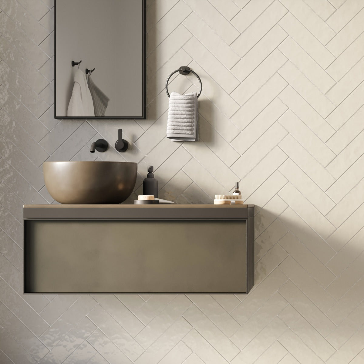 Lancaster Vanilla Cream 3x12 Polished Ceramic Subway Tile - Lux Tile