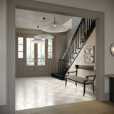 Fortunato Calacatta and Marfil 12x12 Polished Porcelain Checkerboard Tile
