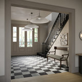 Fortunato Amani Gray and Nero Marquina Black 12x12 Matte Porcelain Checkerboard Tile