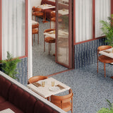 Kobe Flakes Ocean Blue 24x24 Terrazzo Look Matte Porcelain Tile - Lux Tile