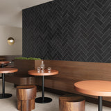 Tessuto Carbone Black Matte Porcelain Subway Tile 4x12