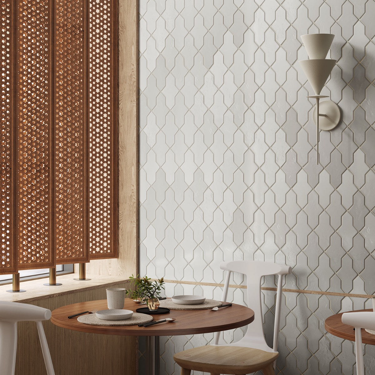 Lux Tile Parma Cruz White 5x8 Polished Porcelain Tile