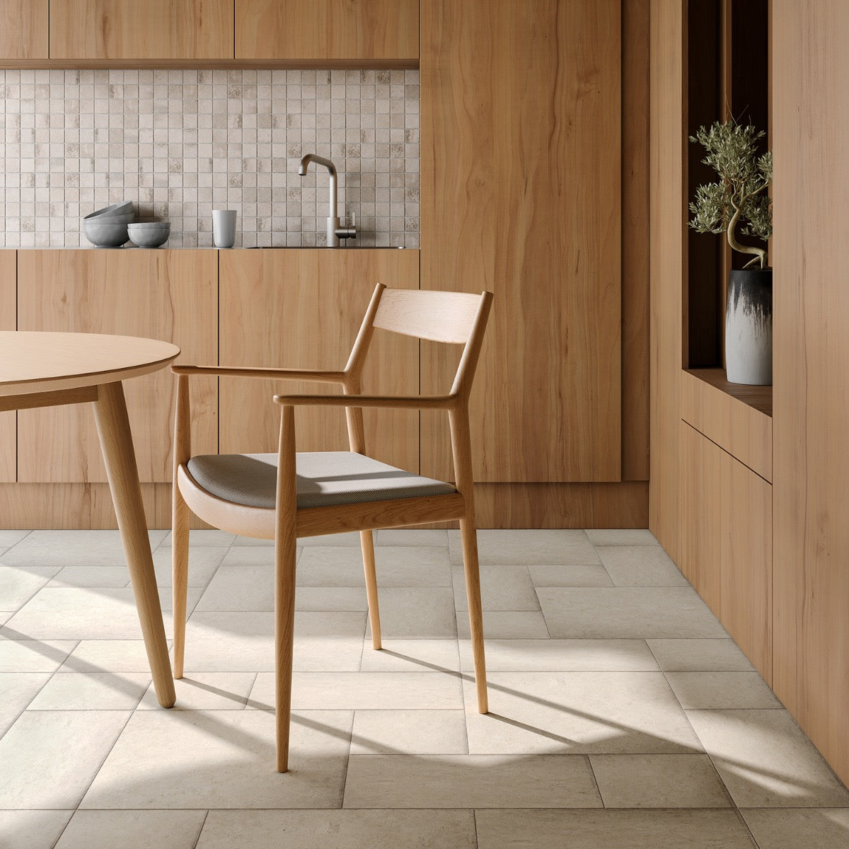 Seville Pergamo Beige 24x24 Matte Porcelain Tile - Travertine Look