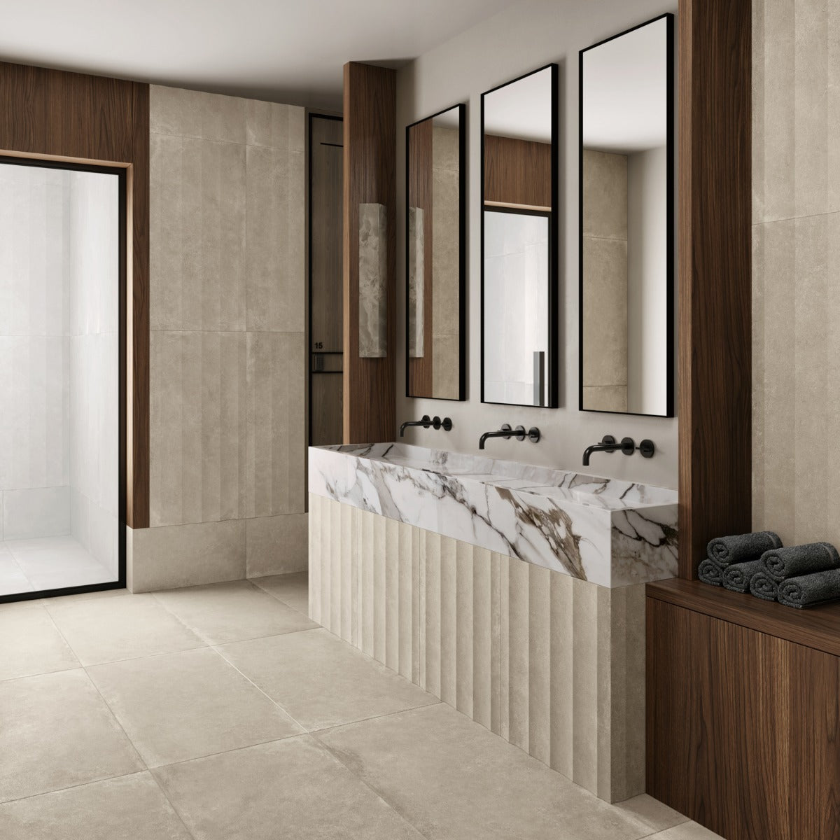 Lucreto Waves Beige 24x48 Matte Porcelain Tile - Lux Tile