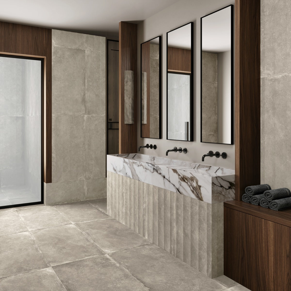 Lucreto Gray 24x48 Matte Porcelain Tile - Concrete Look