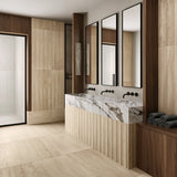 Lumar Waves 3D Travertino Crema Beige 24x48 Matte Porcelain Tile