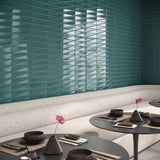 Axelle Emerald Green 3x12 3D Glossy Ceramic Subway Tile
