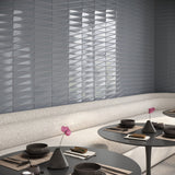 Axelle Misty Gray 3D Glossy Ceramic Subway Tile - 3x12