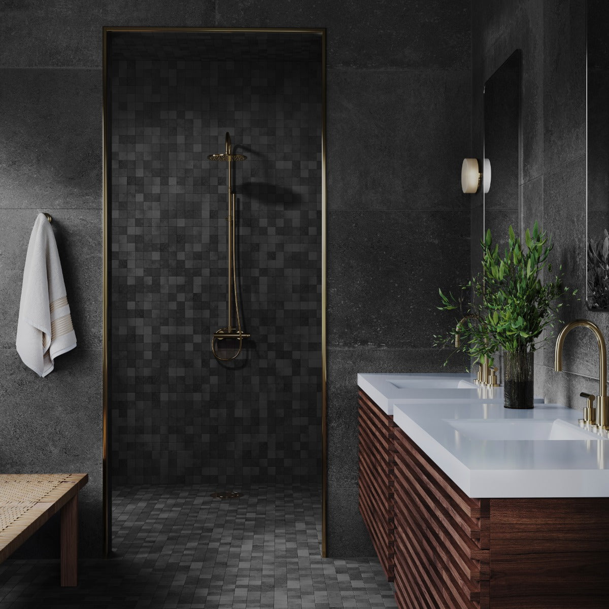 Stoneside Charcoal Gray 36x36 Matte Porcelain Tile - Lux Tile