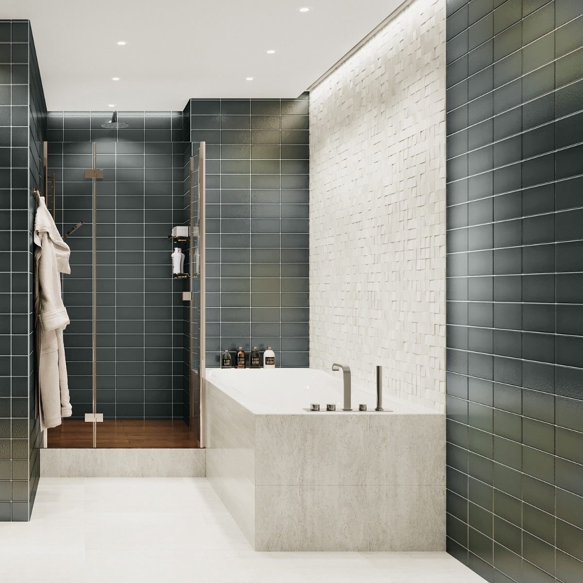 Seaside Ash Gray 4x8 Crackled Glossy Ceramic Tile - Lux Tile