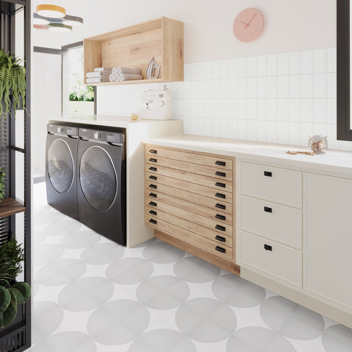 Stacy Garcia Maddox Frame White 4x8 Matte Ceramic Subway Tile