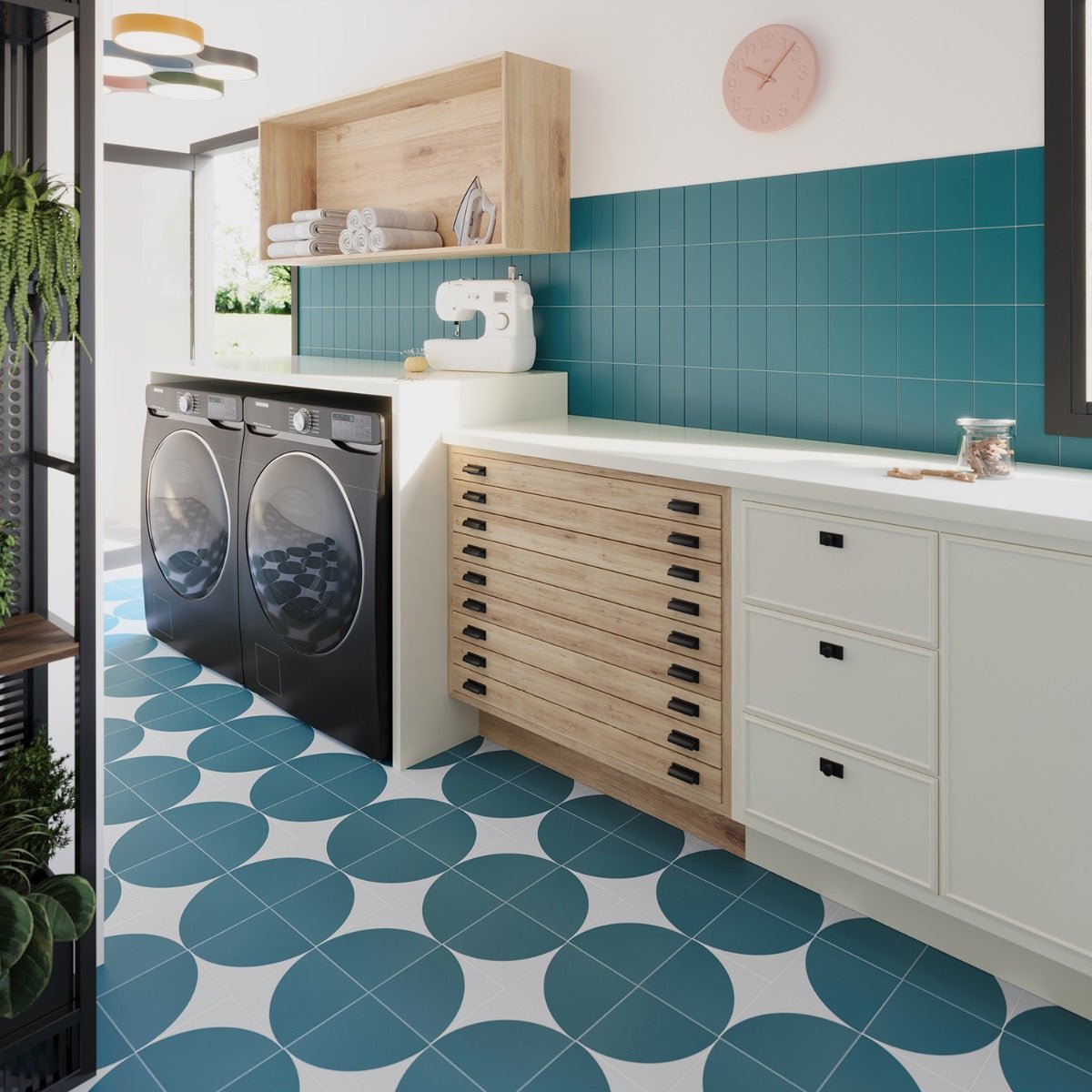 Stacy Garcia Maddox Teal Blue 4x8 Matte Ceramic Subway Wall Tile
