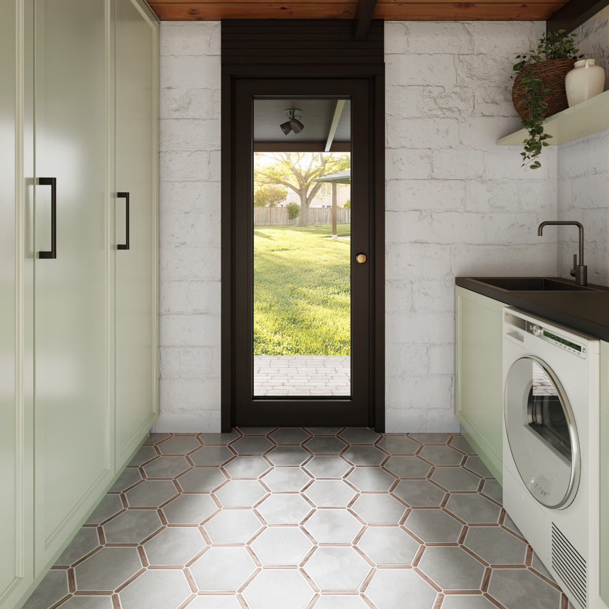 Sagon Cemento Gray 9" Hexagon Matte Porcelain Tile - Lux Tile