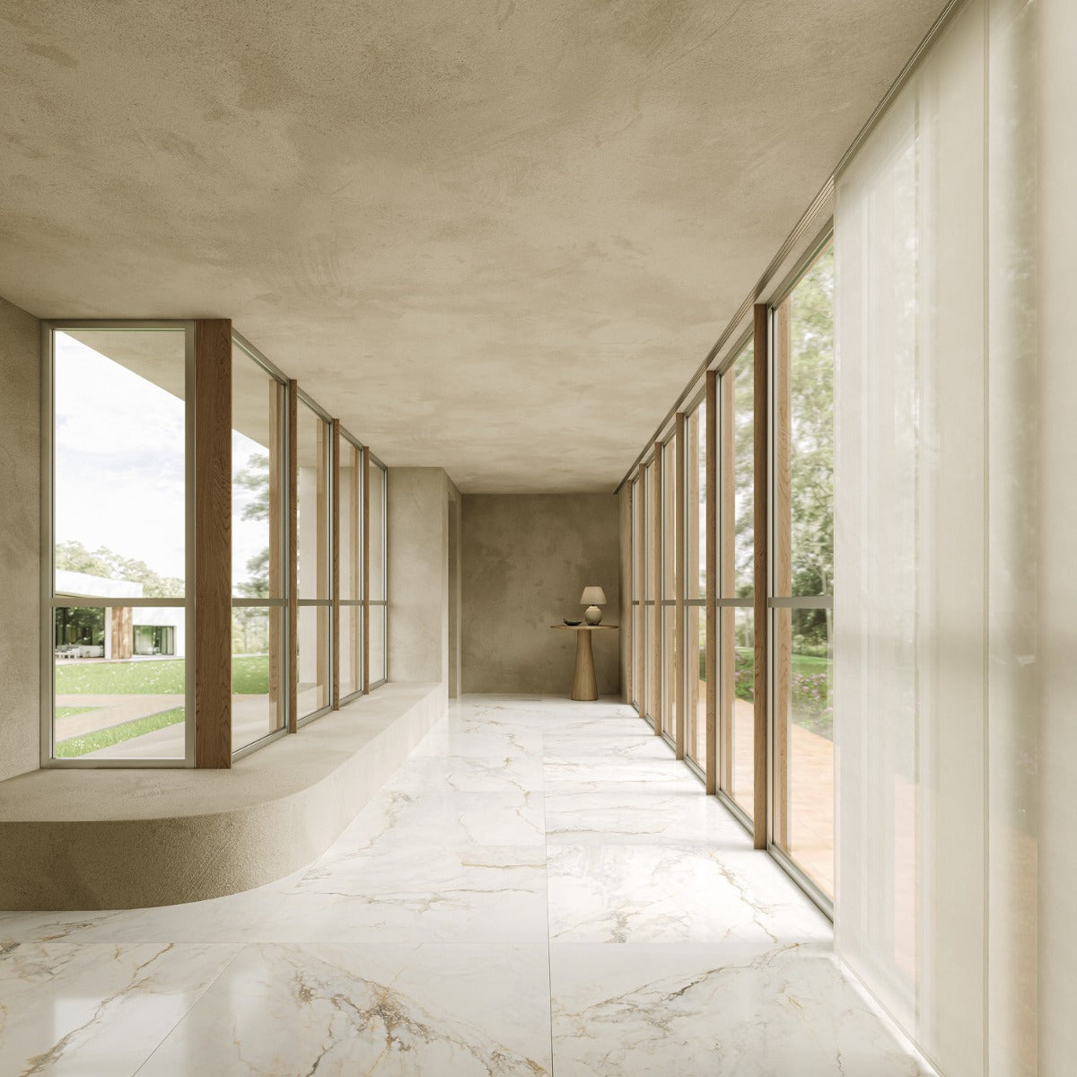 Calacatta Macchia White Gold 48x48 Marble Look Polished Porcelain Tile - Lux Tile