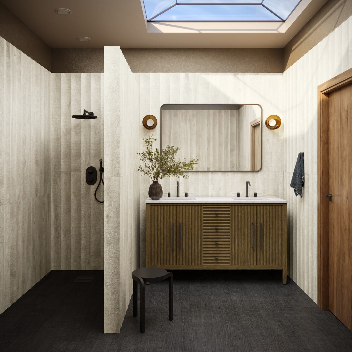 Kenridge Waves White 24x48 Matte Porcelain Tile - Wood Look